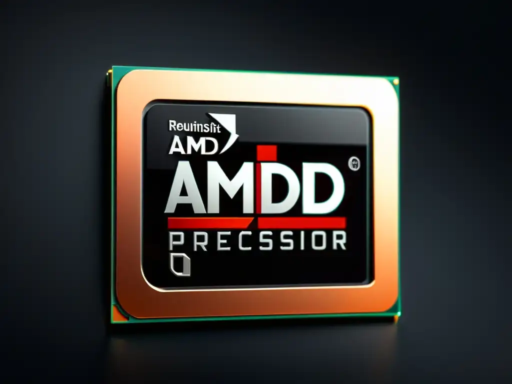 Un procesador AMD moderno en alta resolución descansa sobre una superficie mate