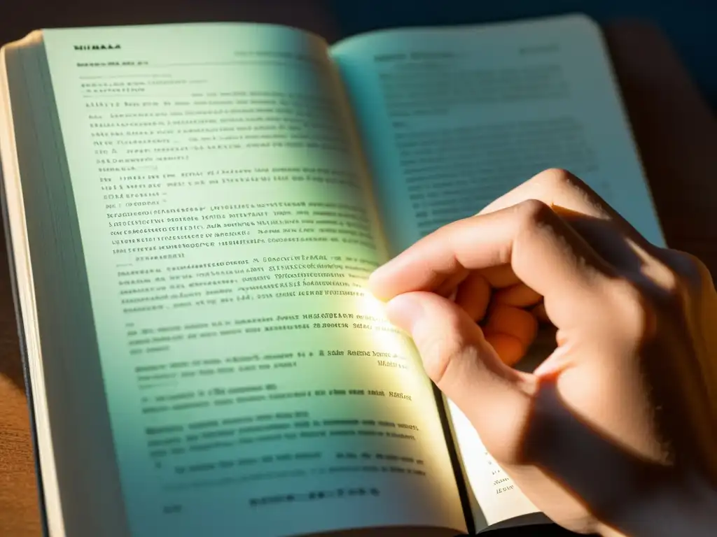 Exploración profunda: Estudio concentrado de manual Linux Un profesional IT estudia detenidamente un manual esencial de Linux