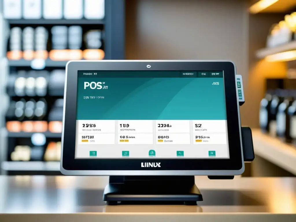 Un sistema POS Linux para comercio, con líneas limpias y diseño minimalista