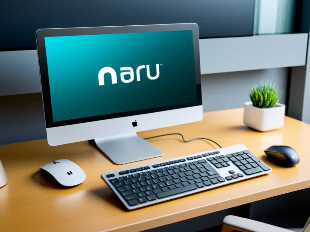 Smartphone conectado a monitor, mostrando Maru OS para convertir smartphone en PC