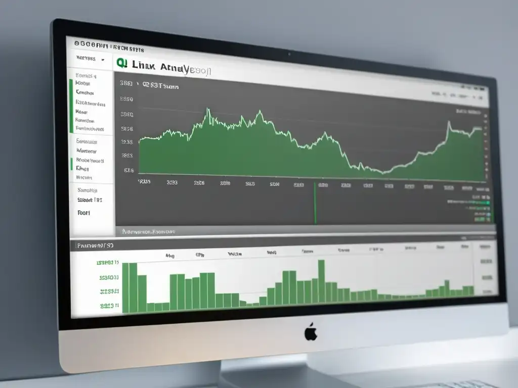 Software de análisis técnico para Linux con interfaz moderna y elegante, gráficos profesionales y ambiente acogedor de oficina