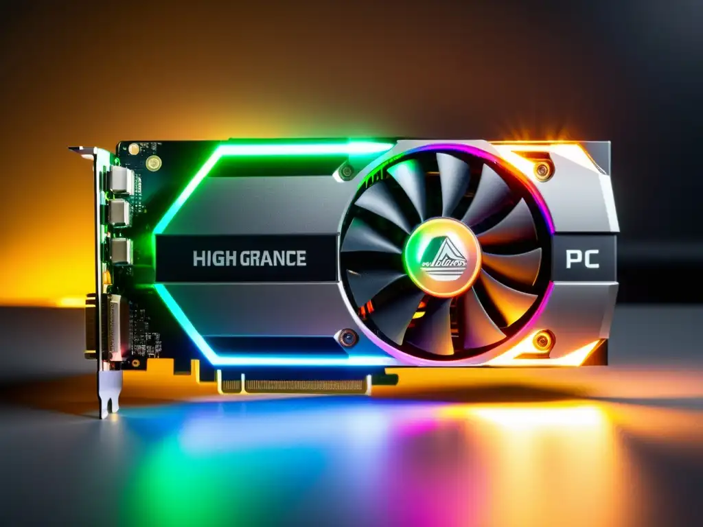 Una tarjeta gráfica compatible con Linux iluminada por RGB en un potente PC gaming