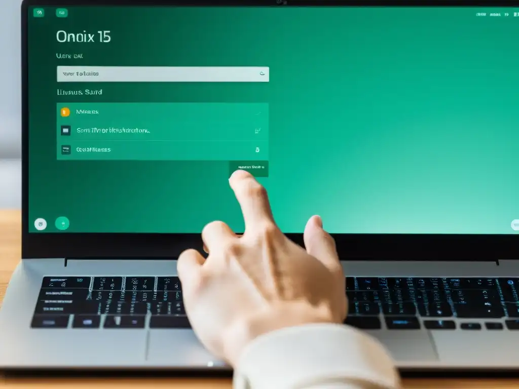 Un usuario navega con elegancia en un moderno escritorio Linux, destacando la profesionalidad y eficiencia del entorno