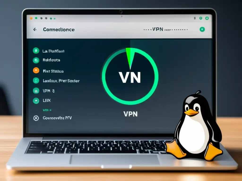 Un usuario revisa los indicadores de rendimiento de un VPN en su computadora Linux, en busca de servicios poco confiables