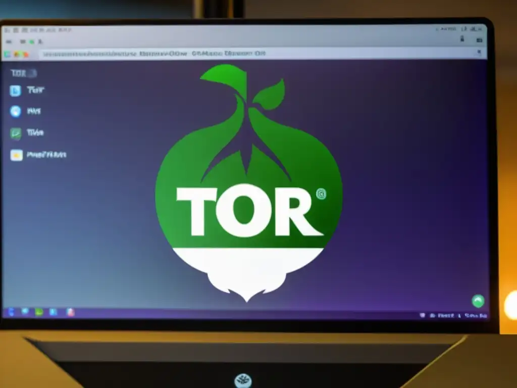 Un usuario en Linux utiliza el navegador Tor para navegar anónimamente, con foco y profesionalismo