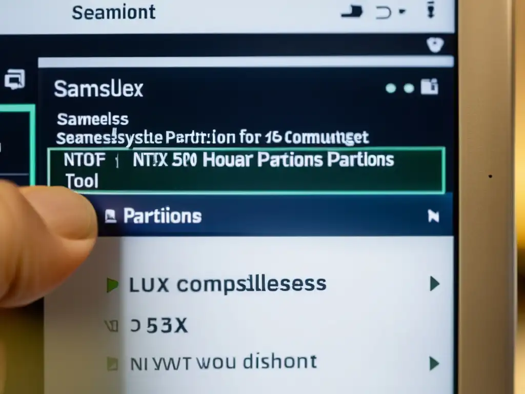 Un usuario utiliza un ordenador con Linux para gestionar particiones NTFS de forma profesional y efectiva
