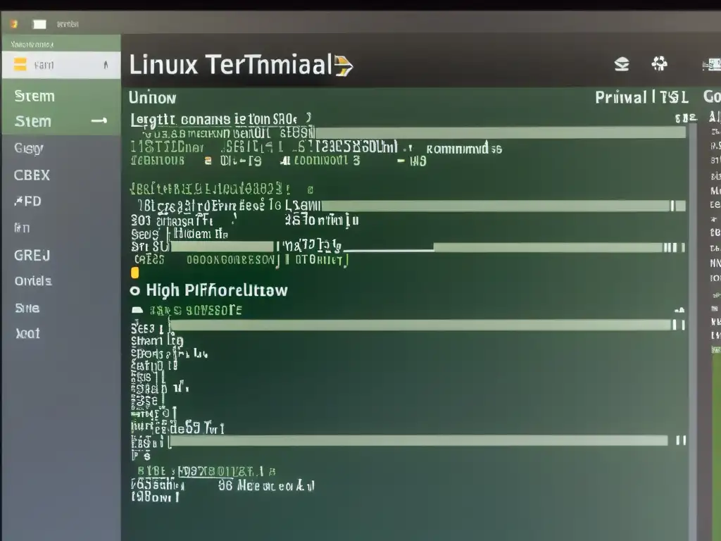 Una ventana detallada de terminal de Linux muestra comandos de optimización de rendimiento, con texto nítido y tonos verdes relajantes